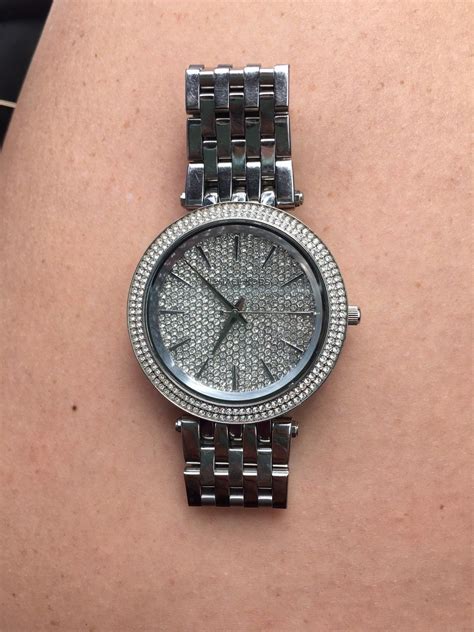michael kors watch silver diamonds